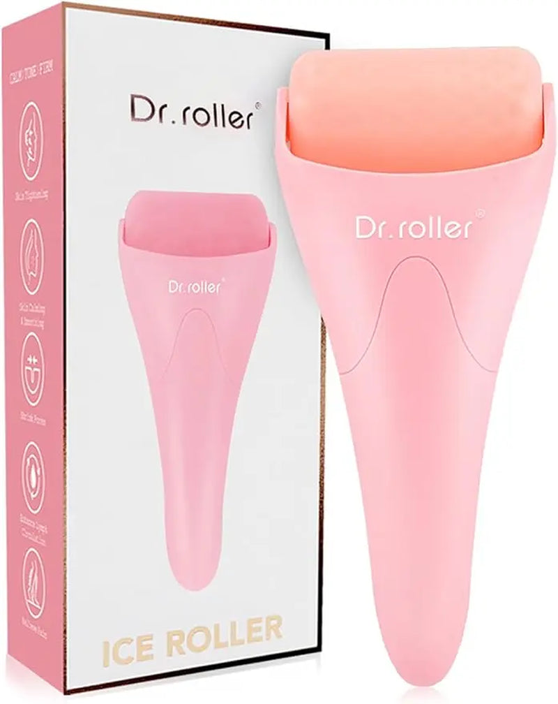 Silicone Pink Ice Roller for Face and Eye - Facial Massage Tool for Pain Relief and Puffiness Reduction