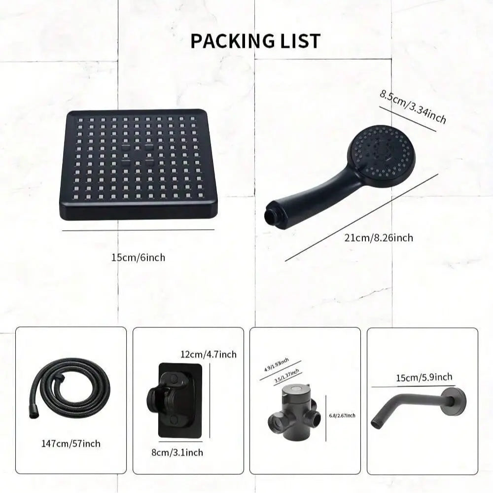 Handheld Shower Head with 57-Inch Hose, Adjustable round Faucet Set, Includes Adapter and Wall Mount, /Silver Color, Bathroom Upgrade, Showerhead with Handheld Sprayer