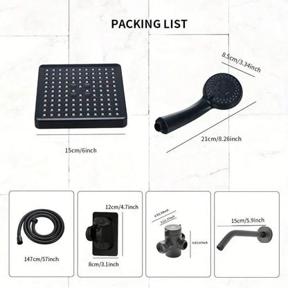 Handheld Shower Head with 57-Inch Hose, Adjustable round Faucet Set, Includes Adapter and Wall Mount, /Silver Color, Bathroom Upgrade, Showerhead with Handheld Sprayer