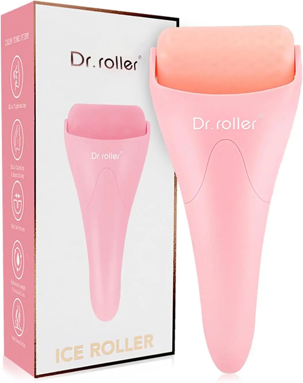Silicone Pink Ice Roller for Face and Eye - Facial Massage Tool for Pain Relief and Puffiness Reduction