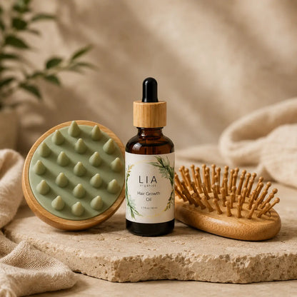 Hair Growth Oil 50ml with Scalp Massager and Brush Set