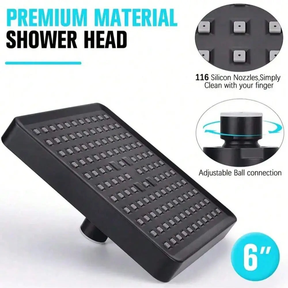 Handheld Shower Head with 57-Inch Hose, Adjustable round Faucet Set, Includes Adapter and Wall Mount, /Silver Color, Bathroom Upgrade, Showerhead with Handheld Sprayer