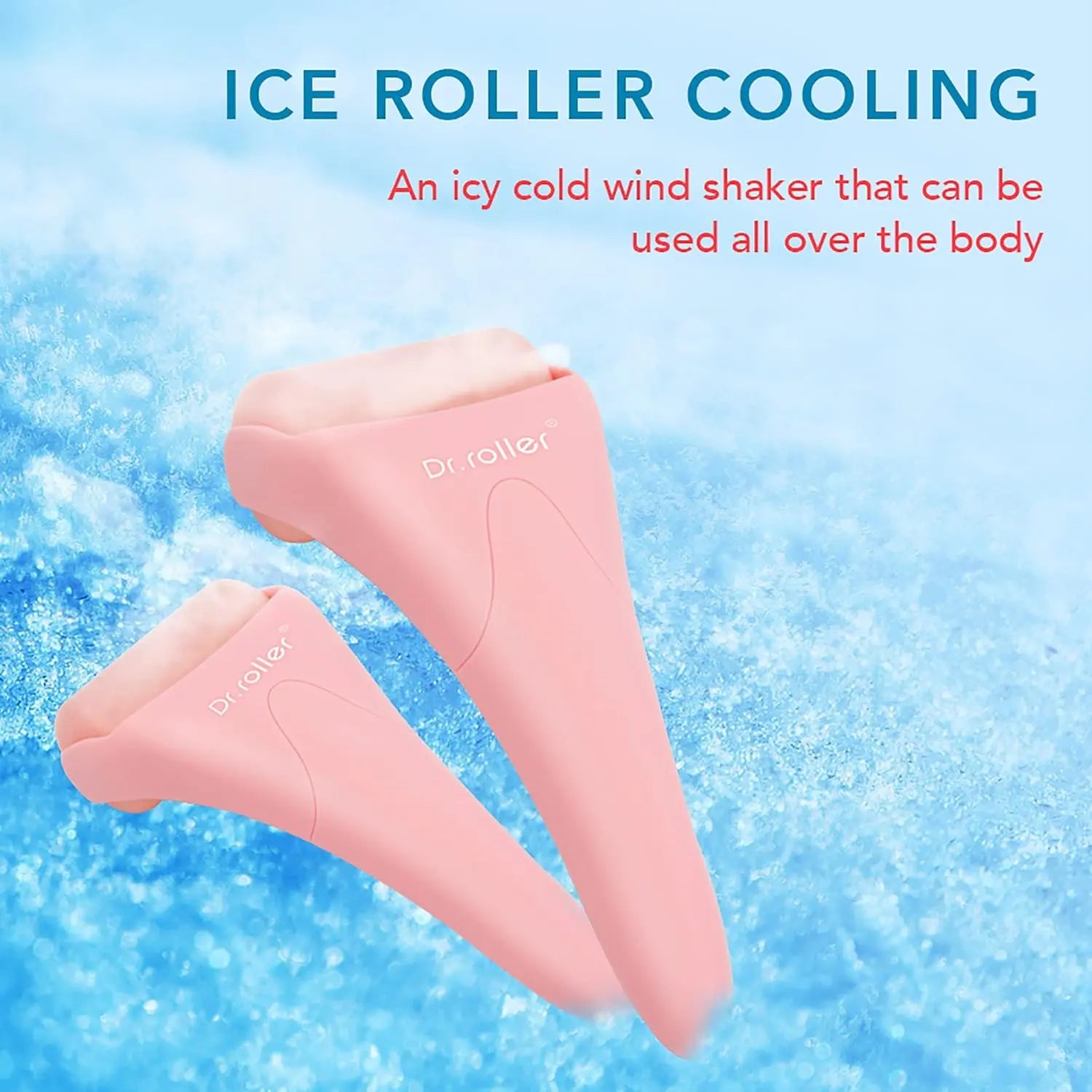 Silicone Pink Ice Roller for Face and Eye - Facial Massage Tool for Pain Relief and Puffiness Reduction