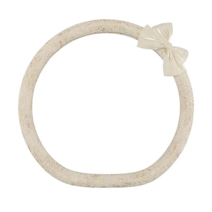 Lace Steering Wheel Cover 15 Inch Diameter Elegant Black with Large Cute Bow-Knot Design Aesthetic Car Interior Decoration Non-Slip Universal Fit for Women Men