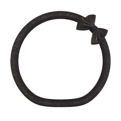 Lace Steering Wheel Cover 15 Inch Diameter Elegant Black with Large Cute Bow-Knot Design Aesthetic Car Interior Decoration Non-Slip Universal Fit for Women Men