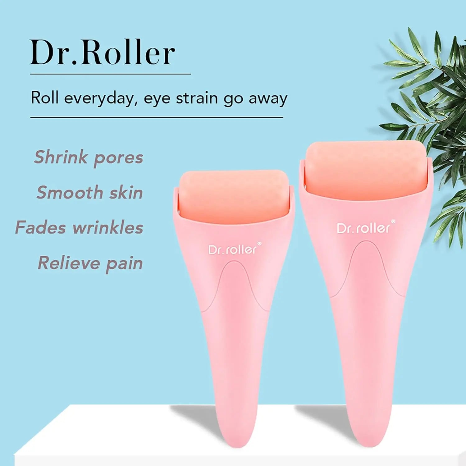 Silicone Pink Ice Roller for Face and Eye - Facial Massage Tool for Pain Relief and Puffiness Reduction