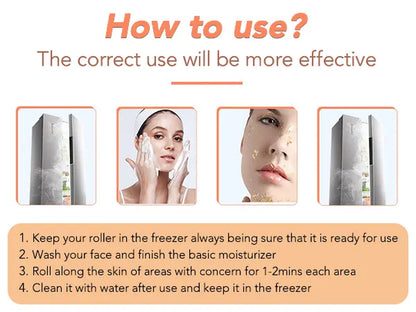 Silicone Pink Ice Roller for Face and Eye - Facial Massage Tool for Pain Relief and Puffiness Reduction