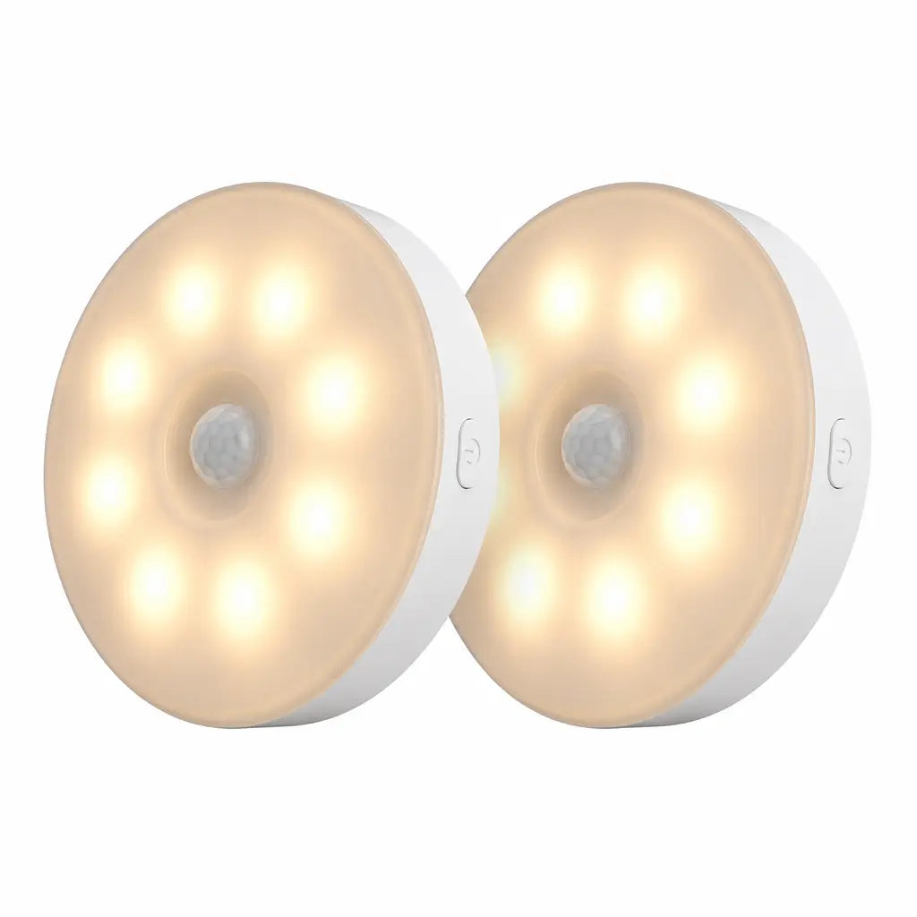 8 Leds Smart Motion Sensor Ninght Lihgt，Portable Motion-Sensor Light Indoor USB Rechargeable Automatic LED Lights for Stair, Closet, Hallway,Bed Room