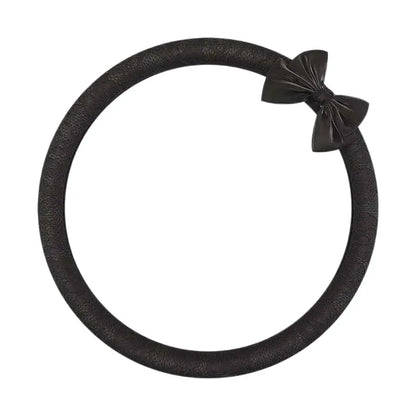 Lace Steering Wheel Cover 15 Inch Diameter Elegant Black with Large Cute Bow-Knot Design Aesthetic Car Interior Decoration Non-Slip Universal Fit for Women Men
