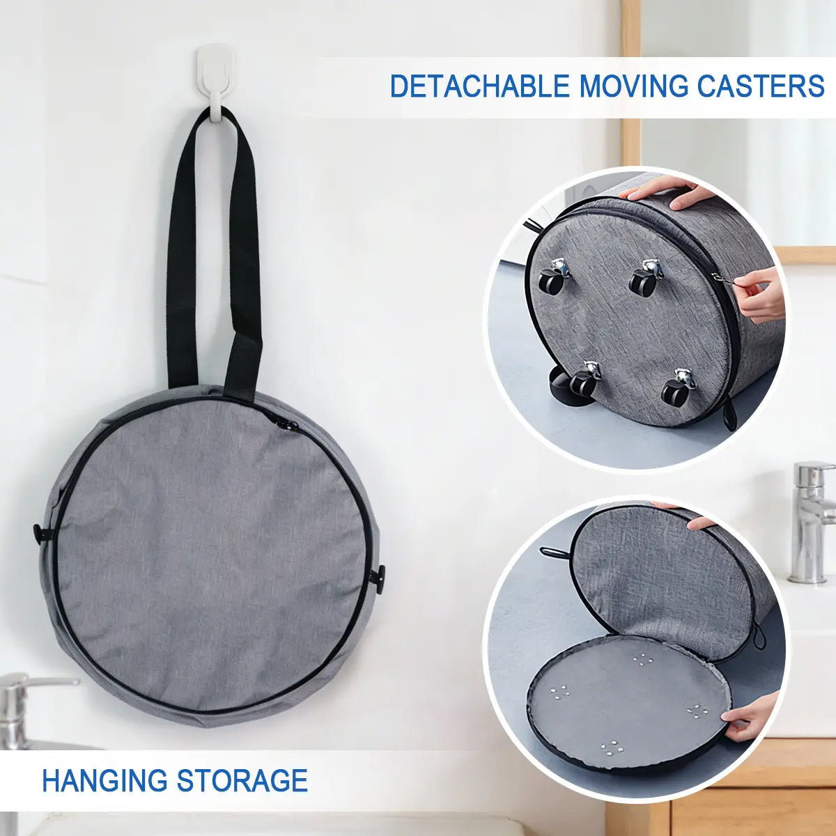 30-Gallon (109L) Collapsible Laundry Baskets - Foldable Pop-Up Hampers with Reinforced Handles for Home, Dormitory, and Travel Storage Solutions