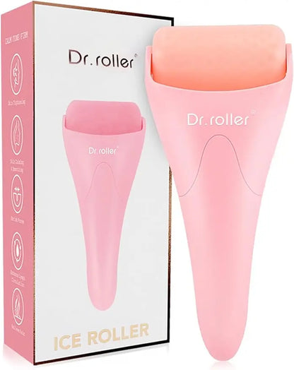 Silicone Pink Ice Roller for Face and Eye - Facial Massage Tool for Pain Relief and Puffiness Reduction