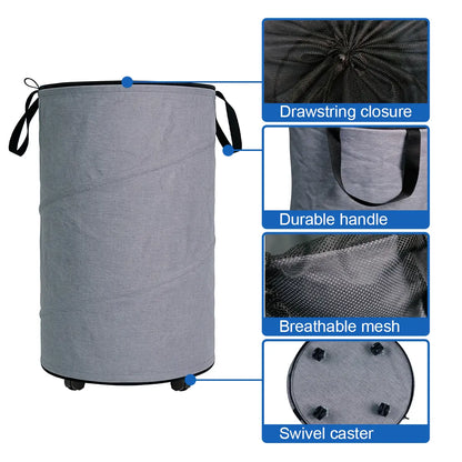 30-Gallon (109L) Collapsible Laundry Baskets - Foldable Pop-Up Hampers with Reinforced Handles for Home, Dormitory, and Travel Storage Solutions