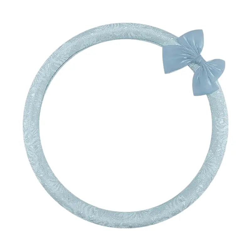 Lace Steering Wheel Cover 15 Inch Diameter Elegant Black with Large Cute Bow-Knot Design Aesthetic Car Interior Decoration Non-Slip Universal Fit for Women Men